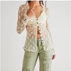 Free People Flower Field Shirt XS